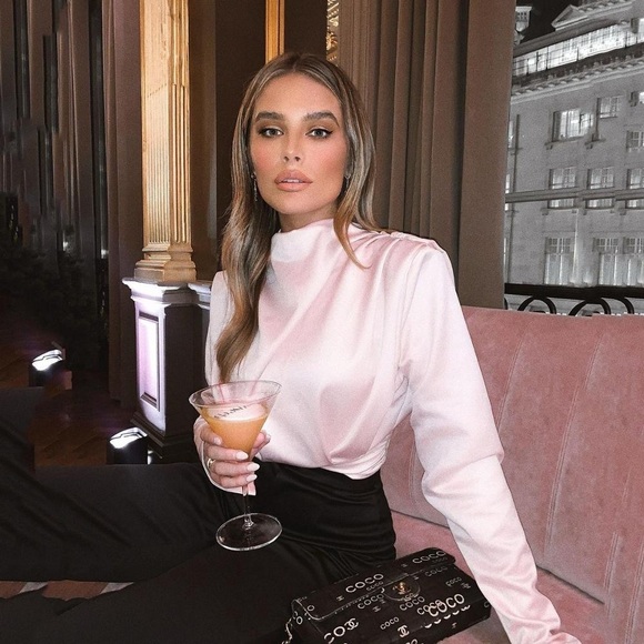 House of CB Giselle Blush pink Satin Bodysuit size XS‎ NWOT - Picture 2 of 15